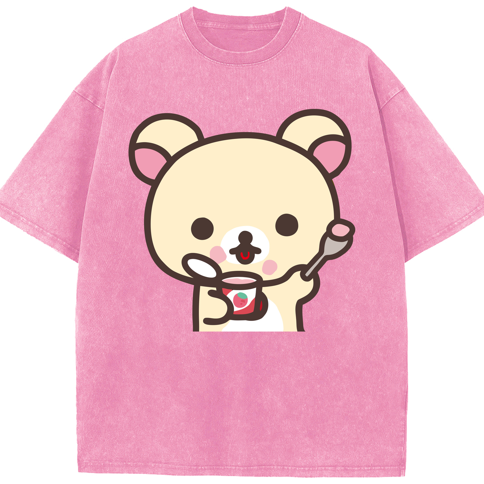 （画像用） リラックマ リラックマ キイロイトリ Rilakkuma Korilakkuma Kiiroitori 綿100% ヴィンテージ風 半袖Tシャツ（フロントプリント）